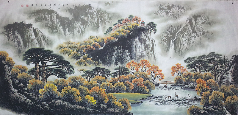 云山秋韵横幅