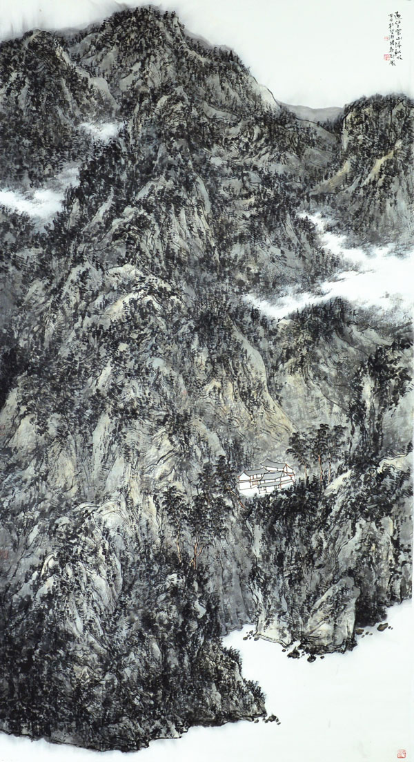 远望云山隔秋水